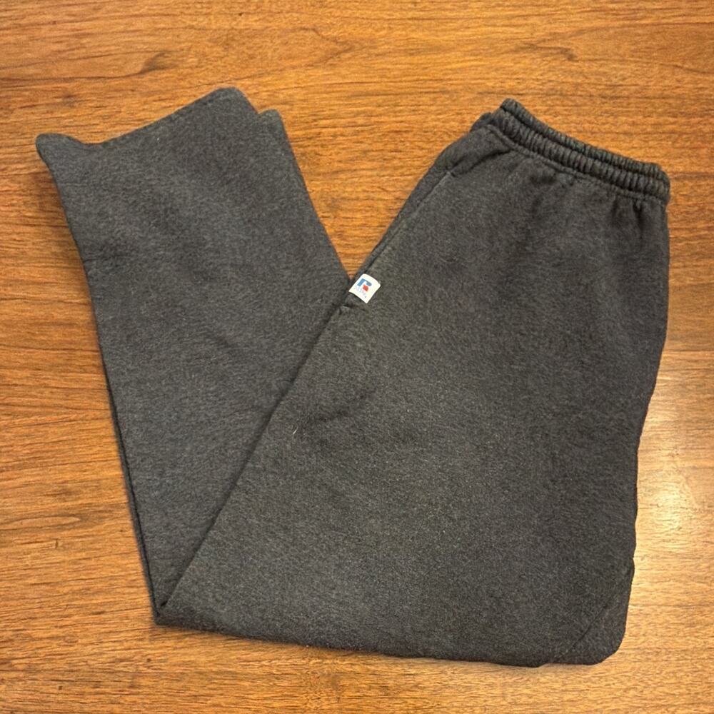 Vintage Russell Athletic Men Gray Sweatpants M Elastic Waist Straight Leg 30"